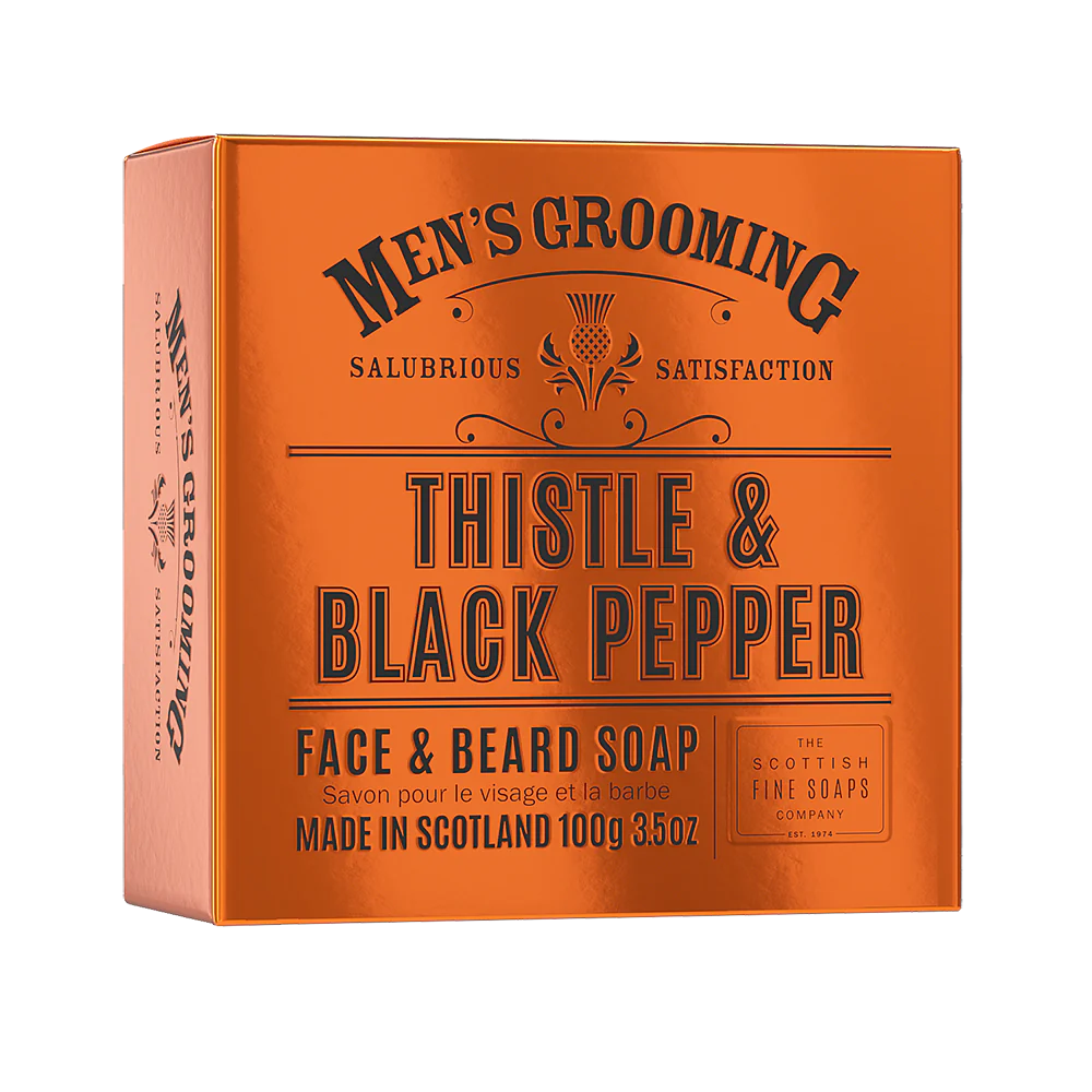 Scottish Fine Soap - Thistle & Black Pepper - Beard and Face Soap - Bart- und Gesichtsseife
