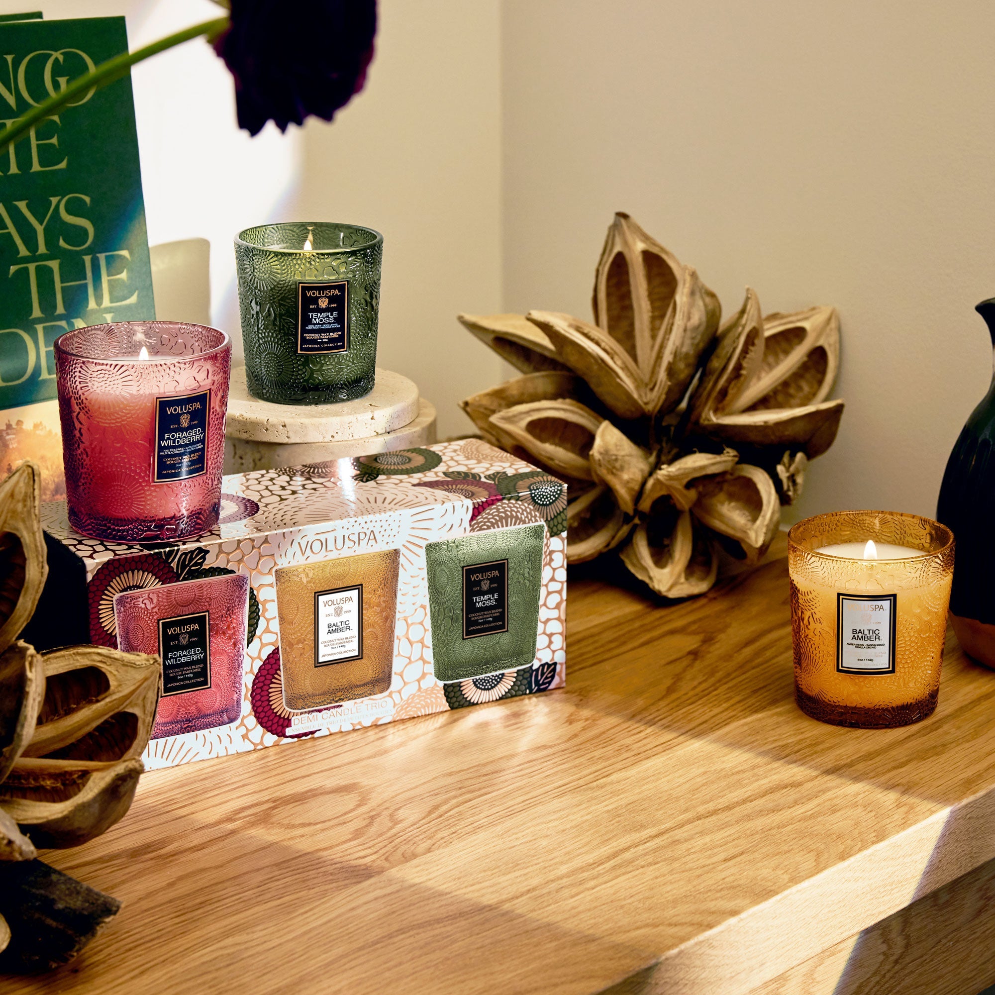 Voluspa - Japonica Best-Sellers - RESTORATION 3 DEMI CANDLE GIFT SET -