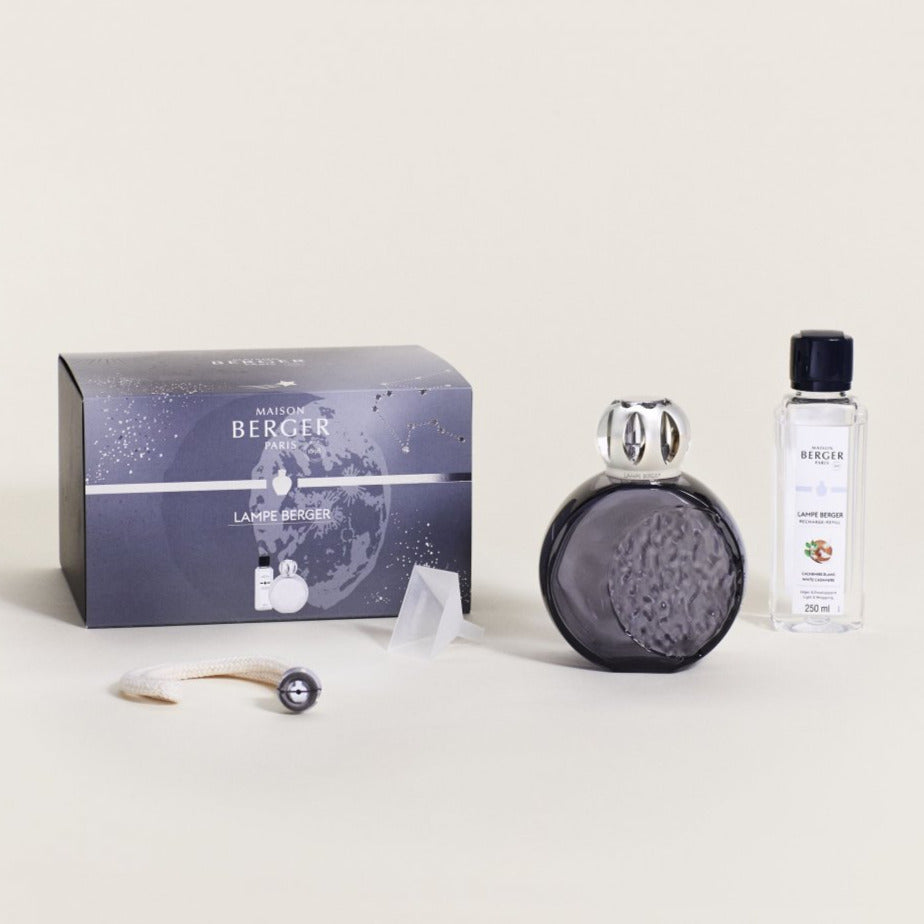 LAMPE BERGER - AIR PUR Astral Grau + 250ml Duft Weißer Kaschmir