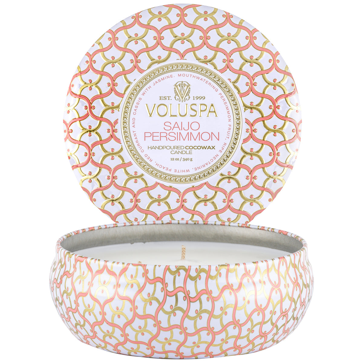 Voluspa - Saijo Persimmon 3 Wick Tin Candle - 3 - Docht Duftkerze