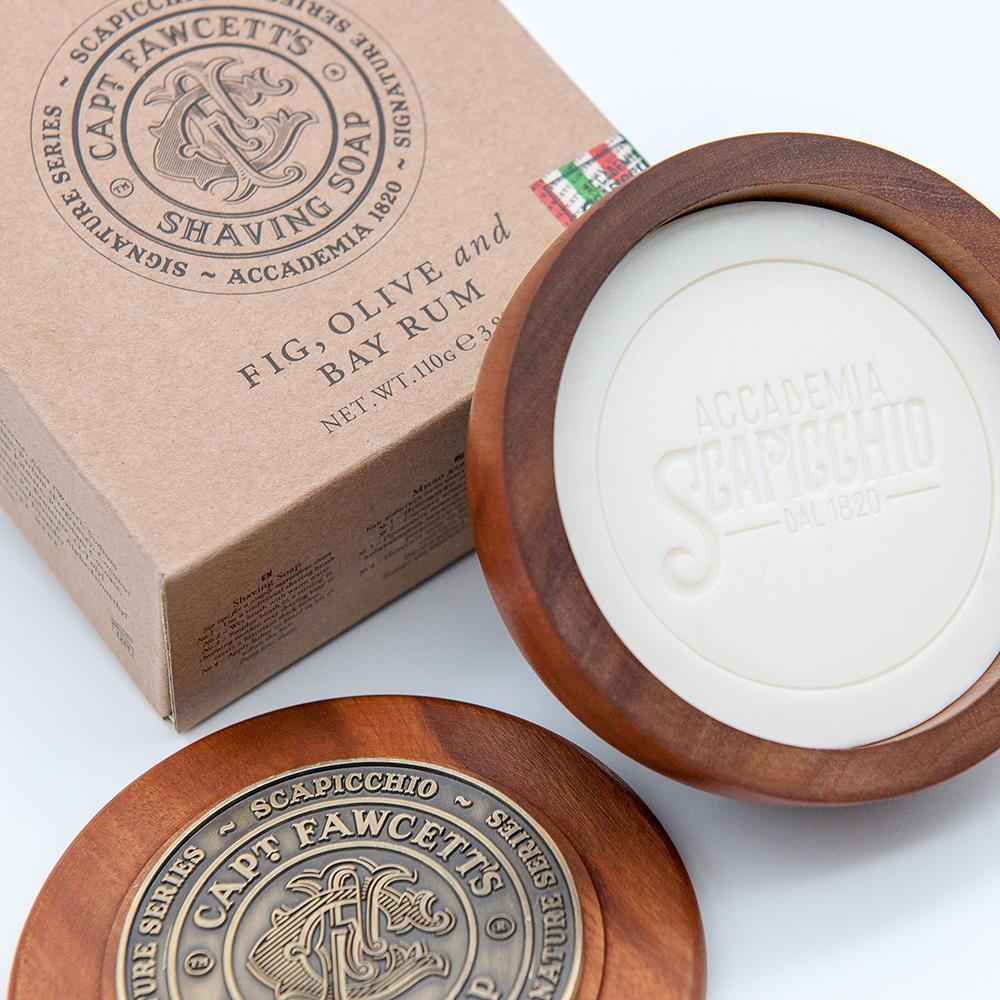 Captain Fawcett - Scapicchio Shaving Soap -Rasierseife in der Holzschale