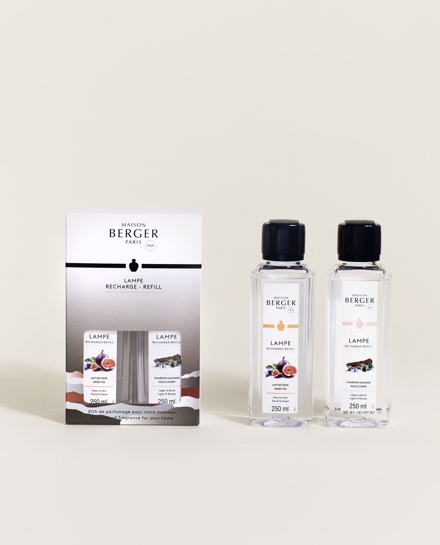 LAMPE BERGER - AIR PUR Duopack LAND - Sanfte Feigenmilch & Wilde Distelblüte - Lampe Berger Refill (2 x 250 ml)