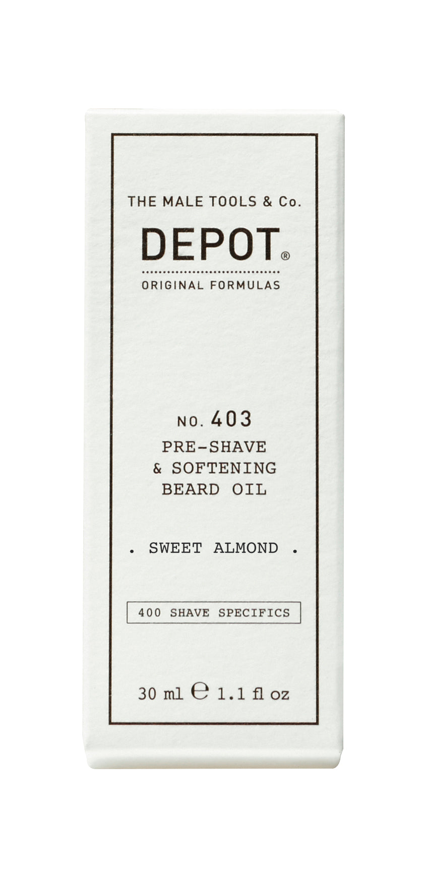 DEPOT MALE TOOL NO. 403 PRE-SHAVE & SOFTENING BEARD OIL - Sweet Almond