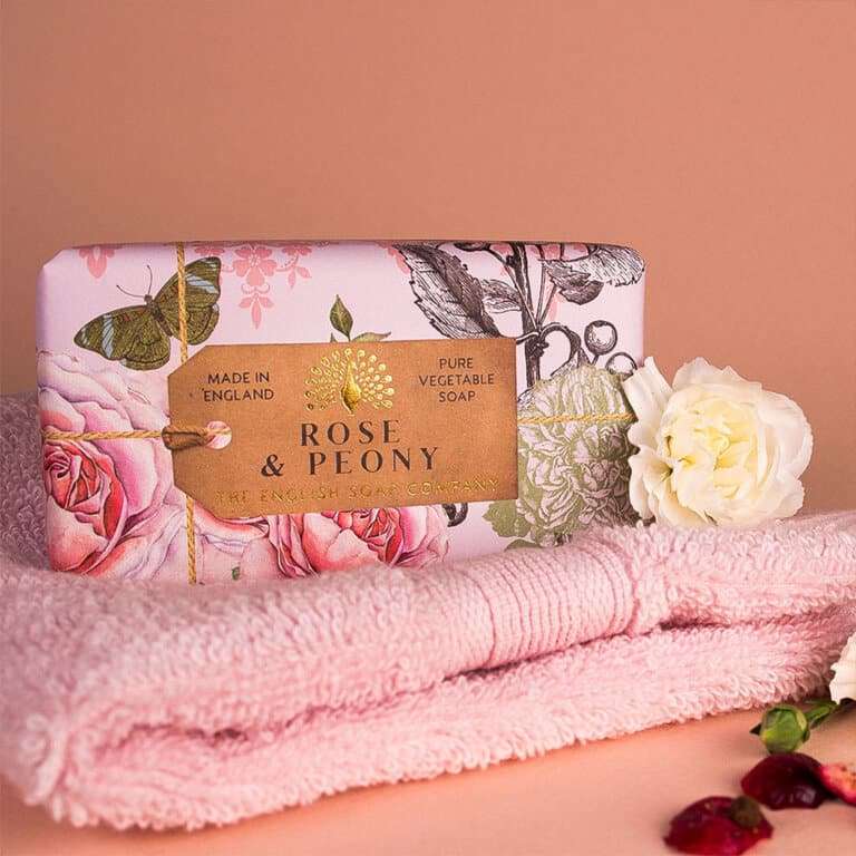 The English Soap Company - Anniversary Rose & Peonie Soap - Rose & Pfingstrose Seife