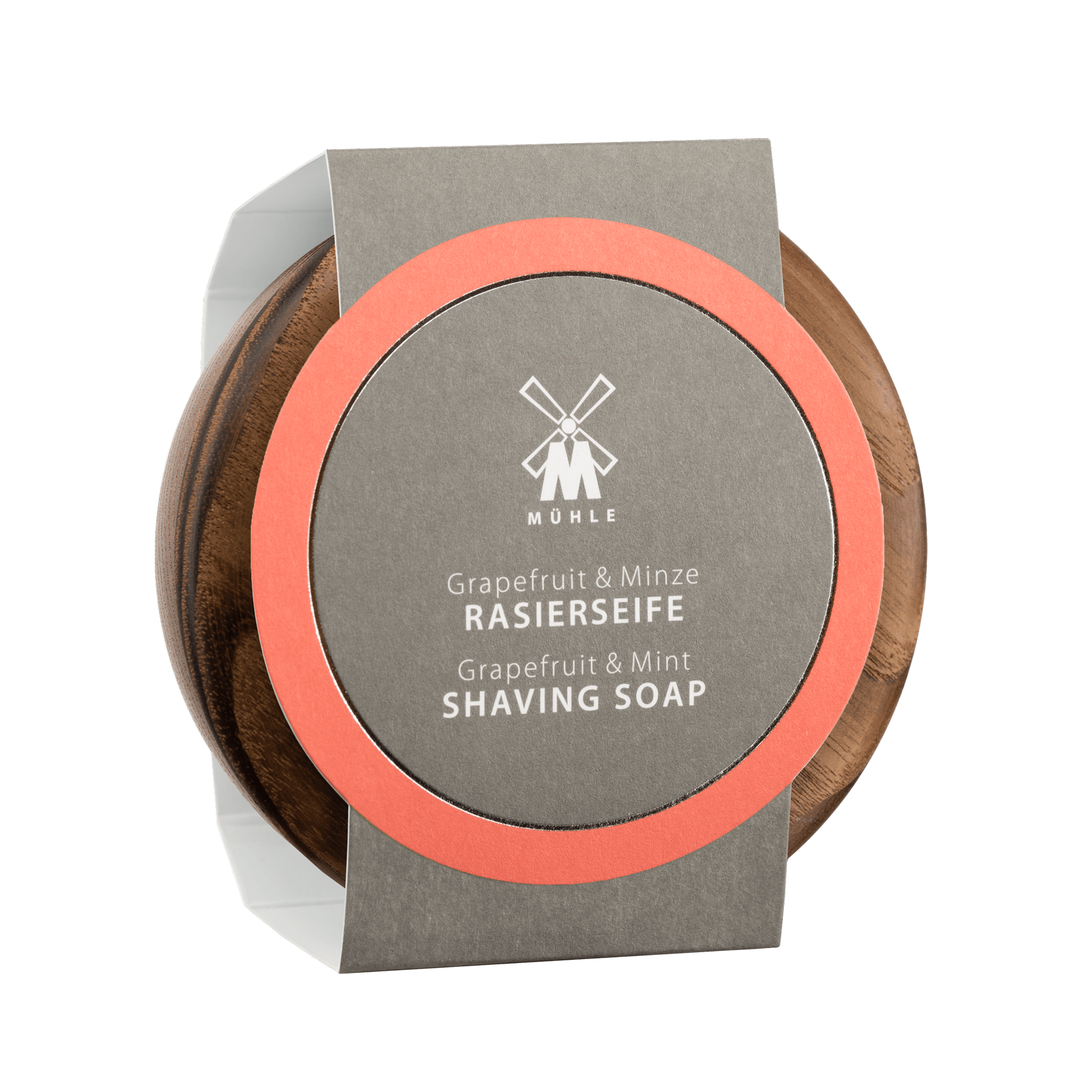 MÜHLE SHAVING Rasierseife RN3 GM - Grapefruit & Minze in der Holzschale