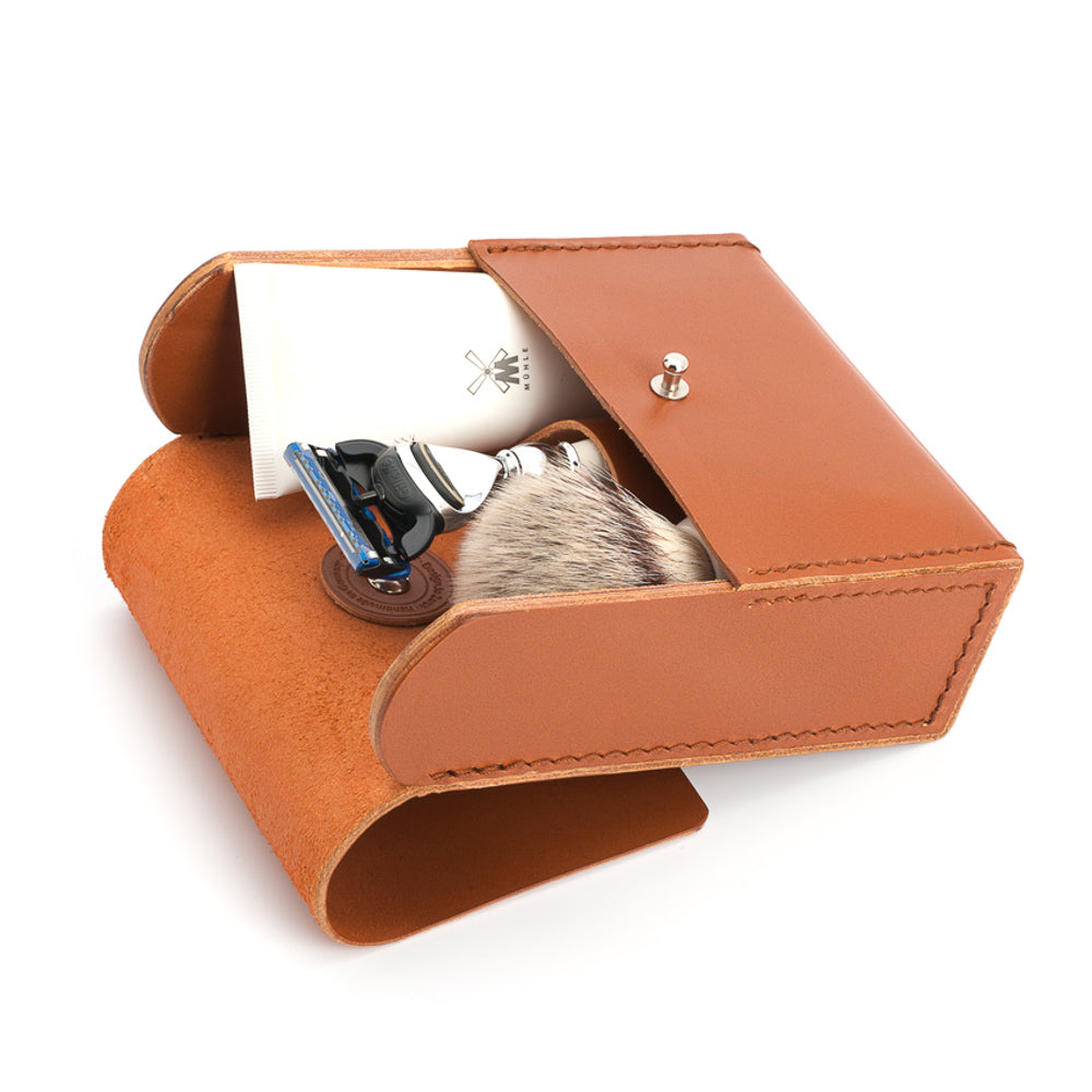 MÜHLE SHAVING - TRAVEL Kleine Rasiertasche aus Rindsleder, handmade in Germany RT 5