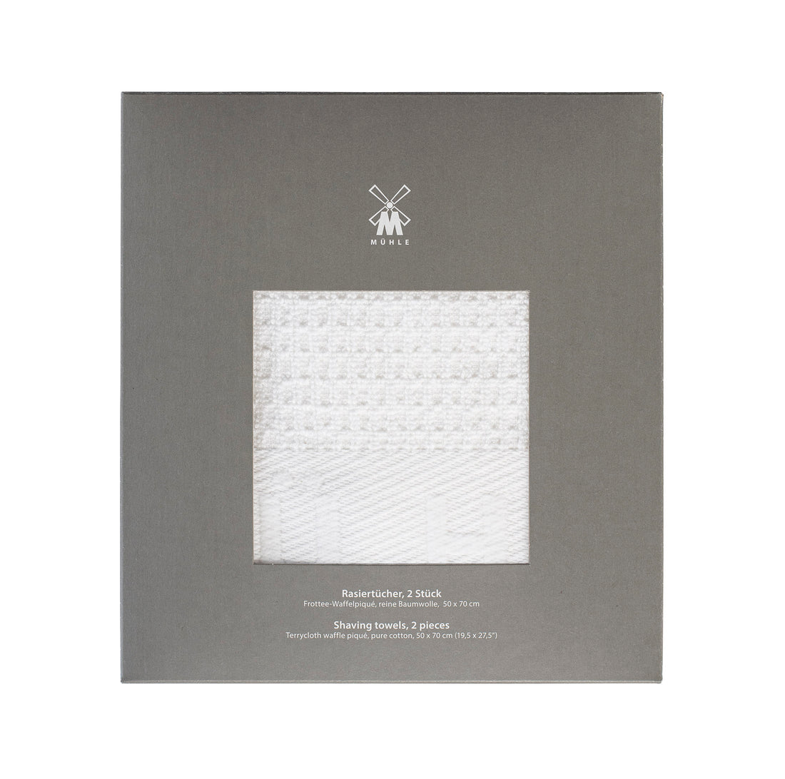 MÜHLE TRADITIONAL 2 Rasiertücher Waffel-Piqué