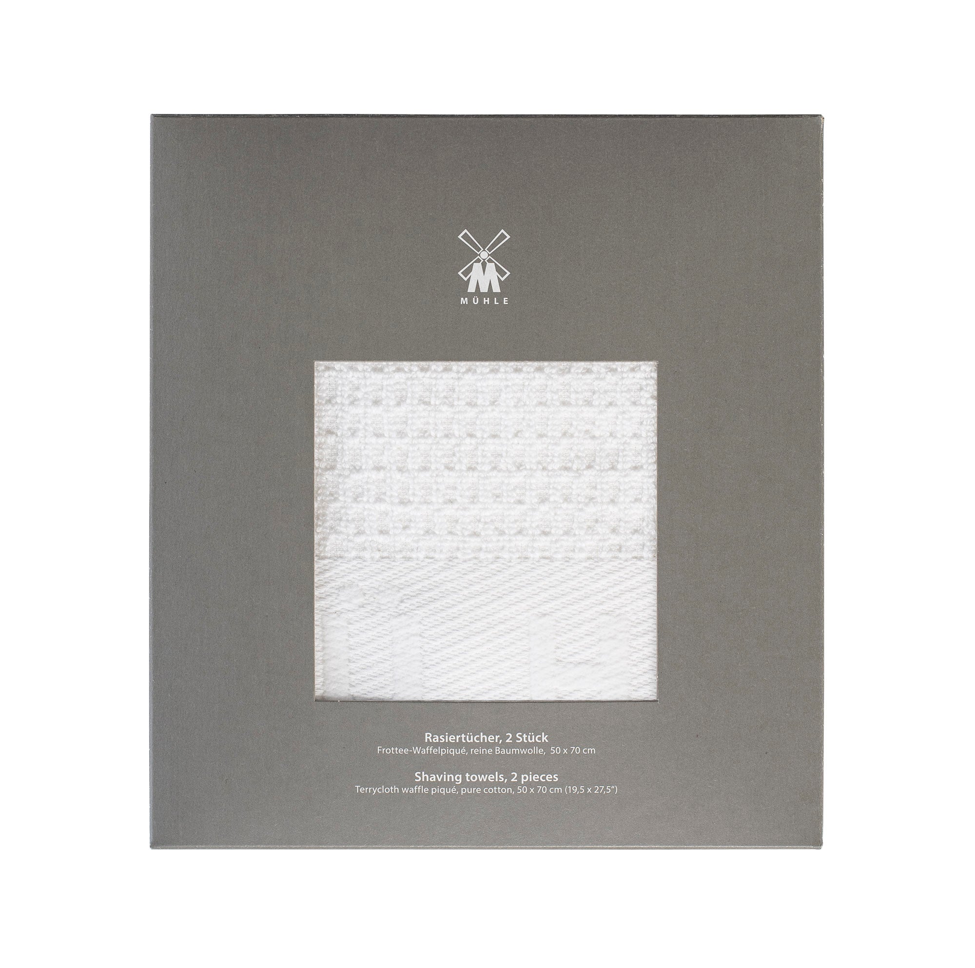 MÜHLE TRADITIONAL 2 Rasiertücher Waffel-Piqué
