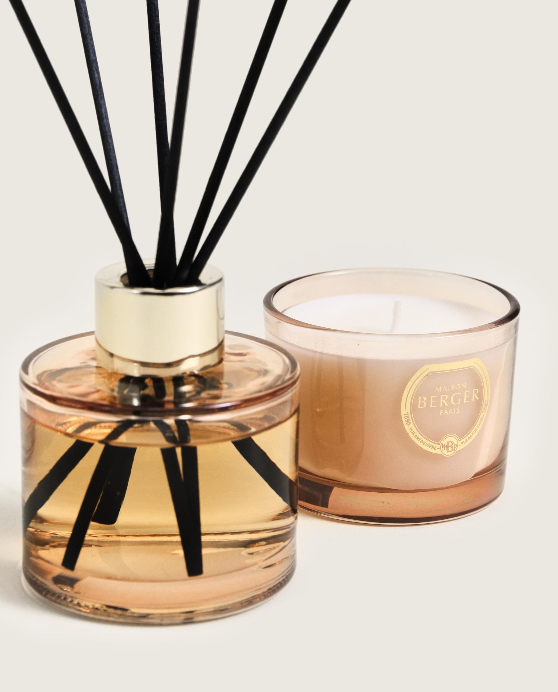 LAMPE BERGER - Holly Raumduft Set Diffuser + Duftkerze - Pudriger Amber