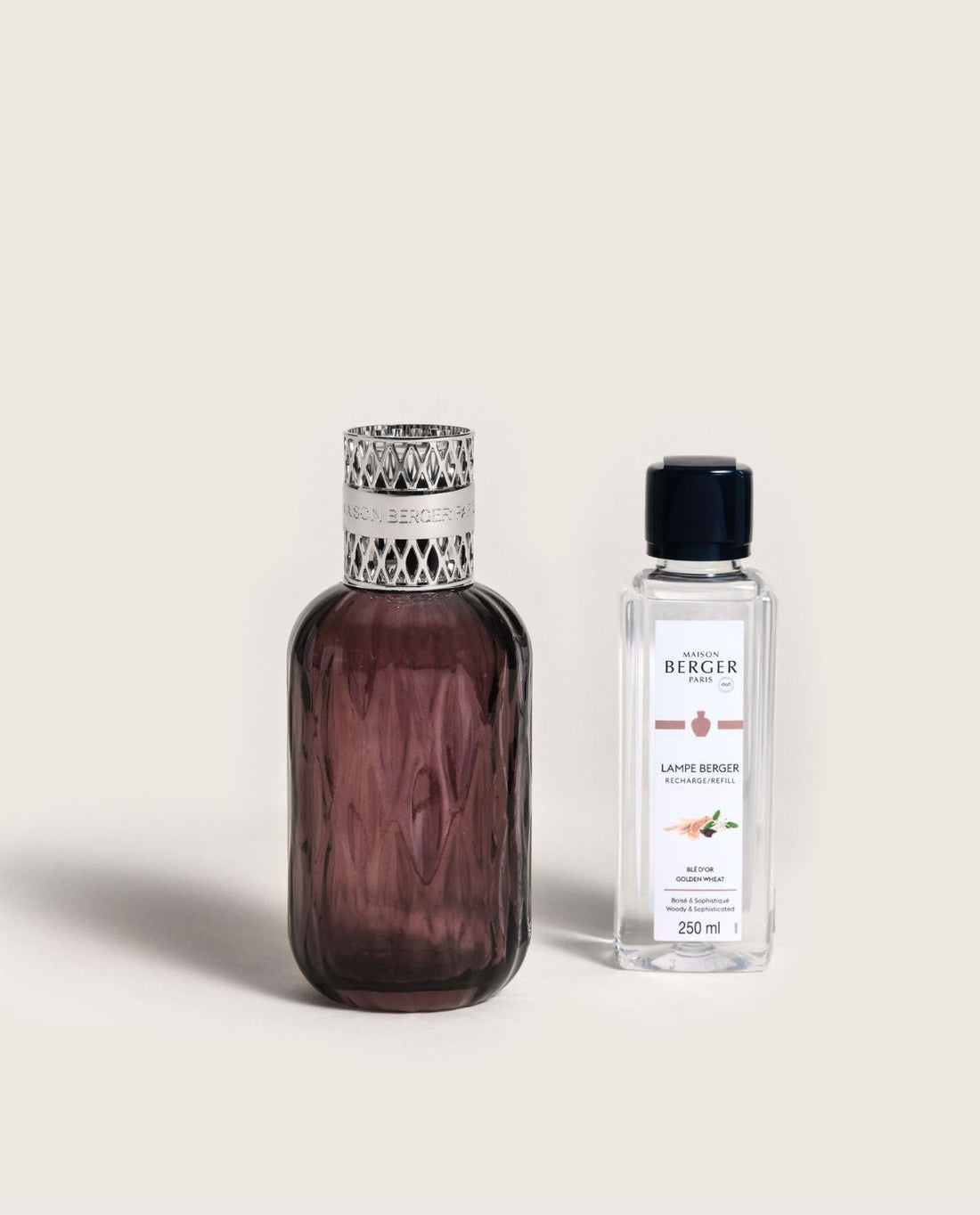 LAMPE BERGER - AIR PUR  Lampe Quintessence Pflaume + 250ml Duft Zarte Goldener Weizen
