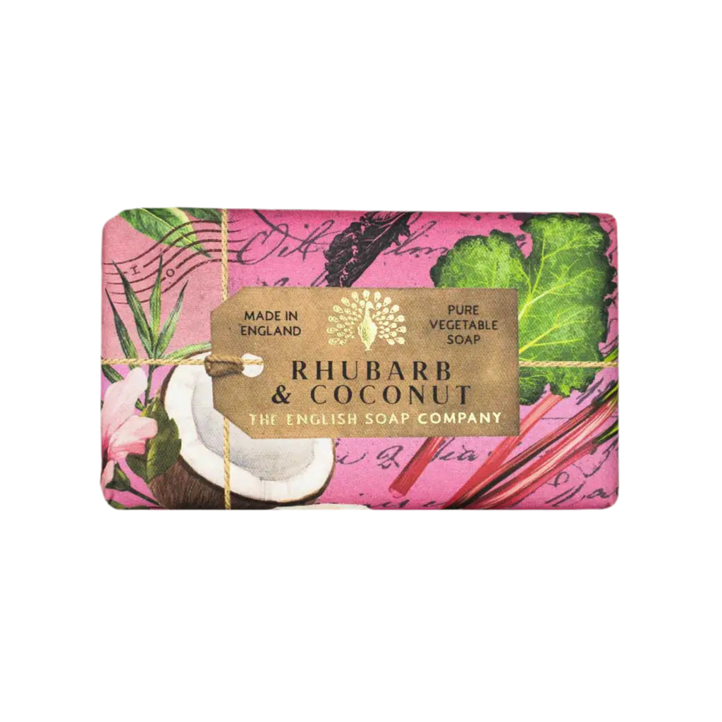 The English Soap Company - Anniversary Rhubarb &amp; Coconut Soap - Rabarber &amp; Konos  nuSeife