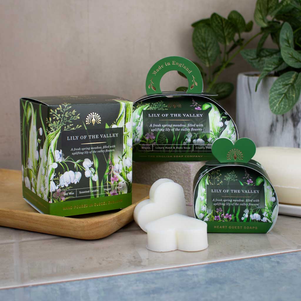 The English Soap Company - Lily of the Vally Guest Soap - Maiglöckchenn Seife 3x 20g