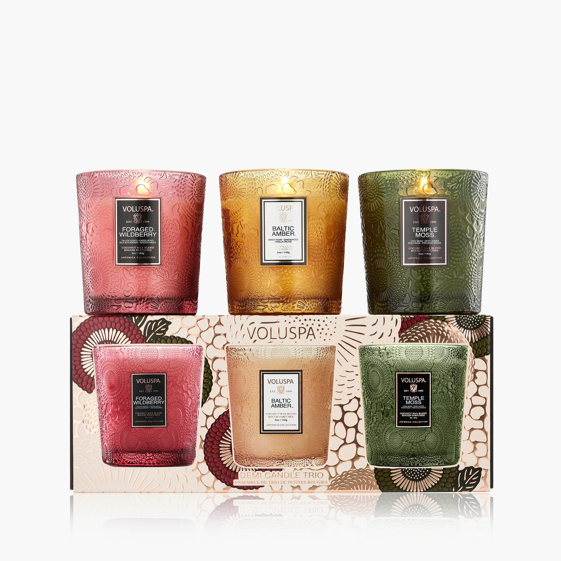 Voluspa -  Japonica Best-Sellers -  RESTORATION 3 DEMI CANDLE GIFT SET -