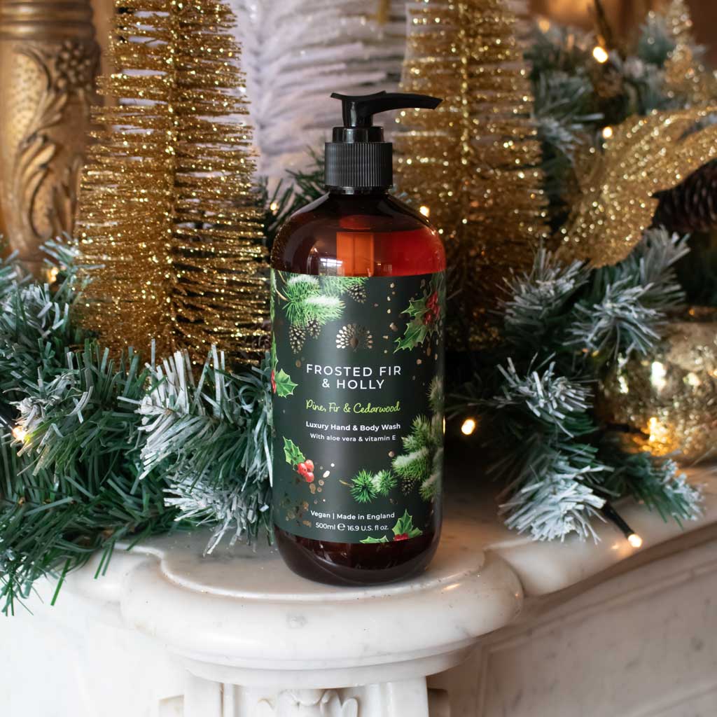 The English Soap Company - Frosted Fir and Holly Heart Hand &amp; Bodywash