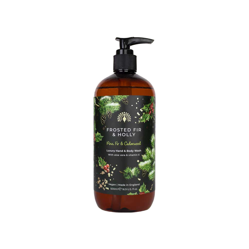 The English Soap Company - Frosted Fir and Holly Heart Hand & Bodywash