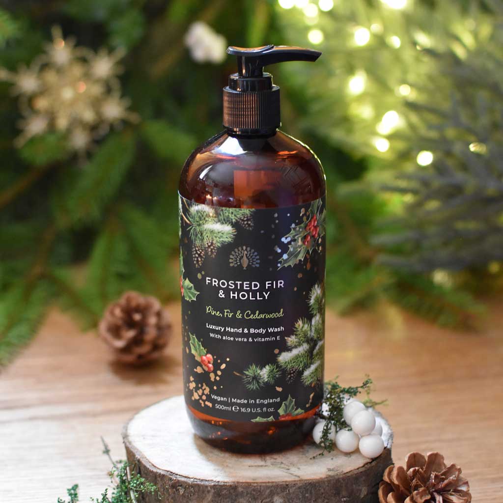 The English Soap Company - Frosted Fir and Holly Heart Hand &amp; Bodywash