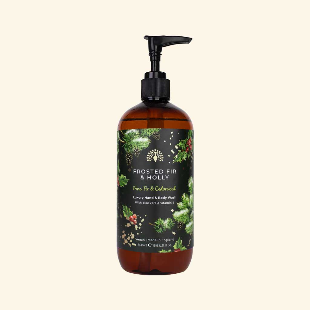 The English Soap Company - Frosted Fir and Holly Heart Hand &amp; Bodywash
