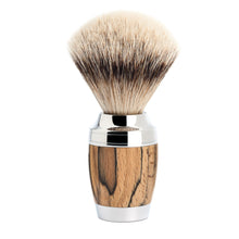 Lade das Bild in den Galerie-Viewer, MÜHLE Rasierset  STYLO  Silberspitz Dachszupf, Rasierhobel , Griffmaterial Gestockte Buche S 091 H 72 SR
