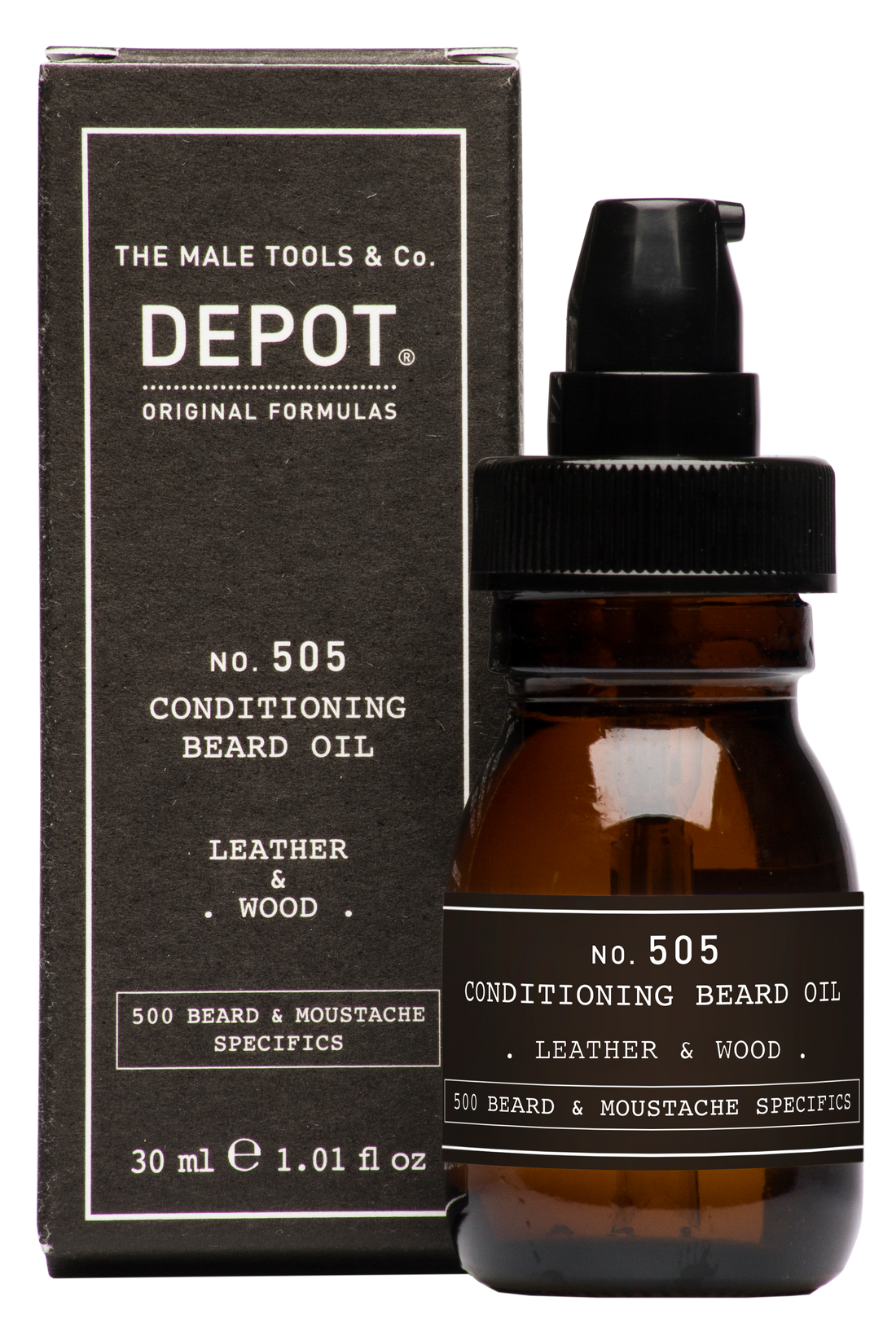 DEPOT MALE TOOL NO. 505 CONDITIONING BEARD OIL LEATHER &amp; WOOD