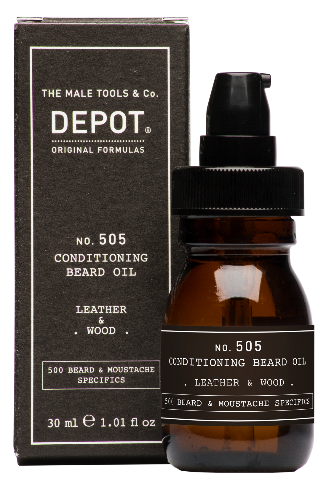 DEPOT MALE TOOL NO. 505 CONDITIONING BEARD OIL LEATHER & WOOD