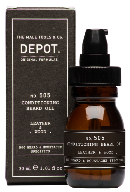 DEPOT MALE TOOL NO. 505 CONDITIONING BEARD OIL LEATHER &amp; WOOD