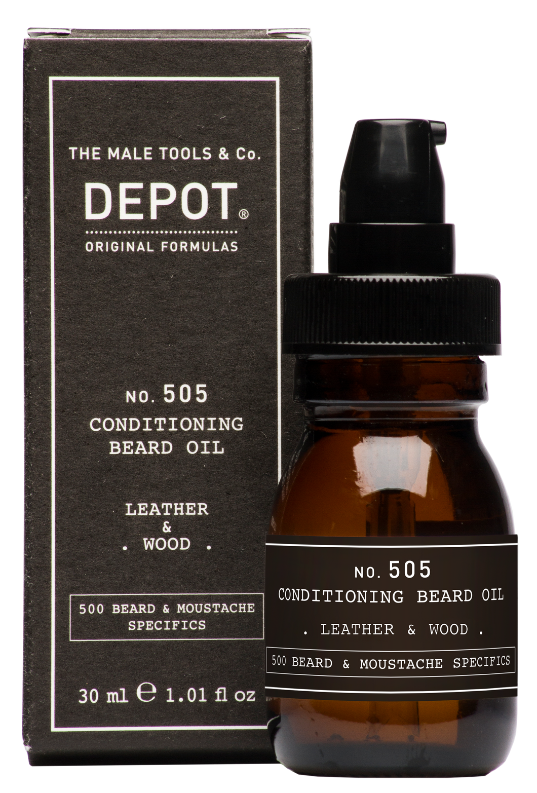 DEPOT MALE TOOL NO. 505 CONDITIONING BEARD OIL LEATHER & WOOD