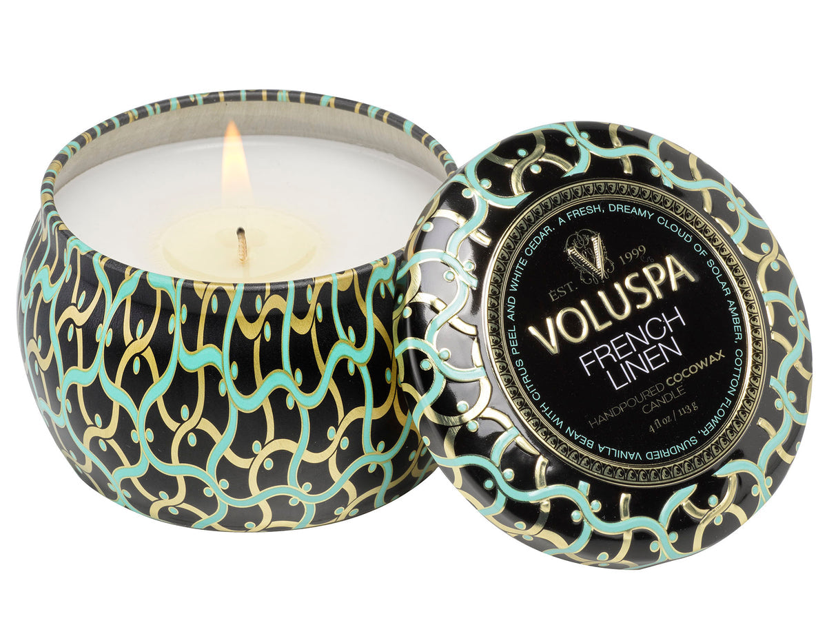 Voluspa - French Linen Mini Tin Candle - Kleine Duftkerze