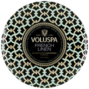 Voluspa -   French Linen  3 Wick Tin Candle  -  3 - Docht Duftkerze