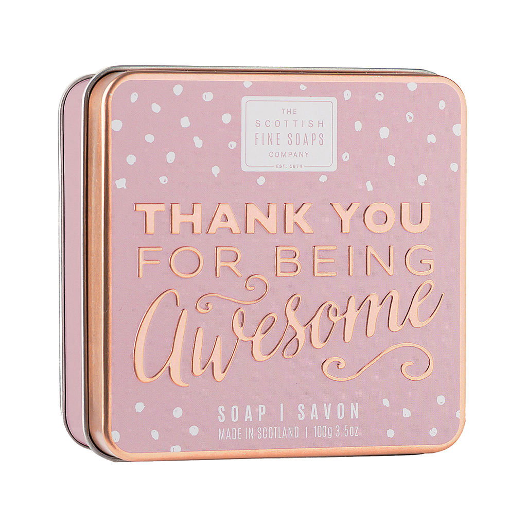Scottish Fine Soap - Sweet Saying - Thank You For Being Awesome - Soap In A Tin