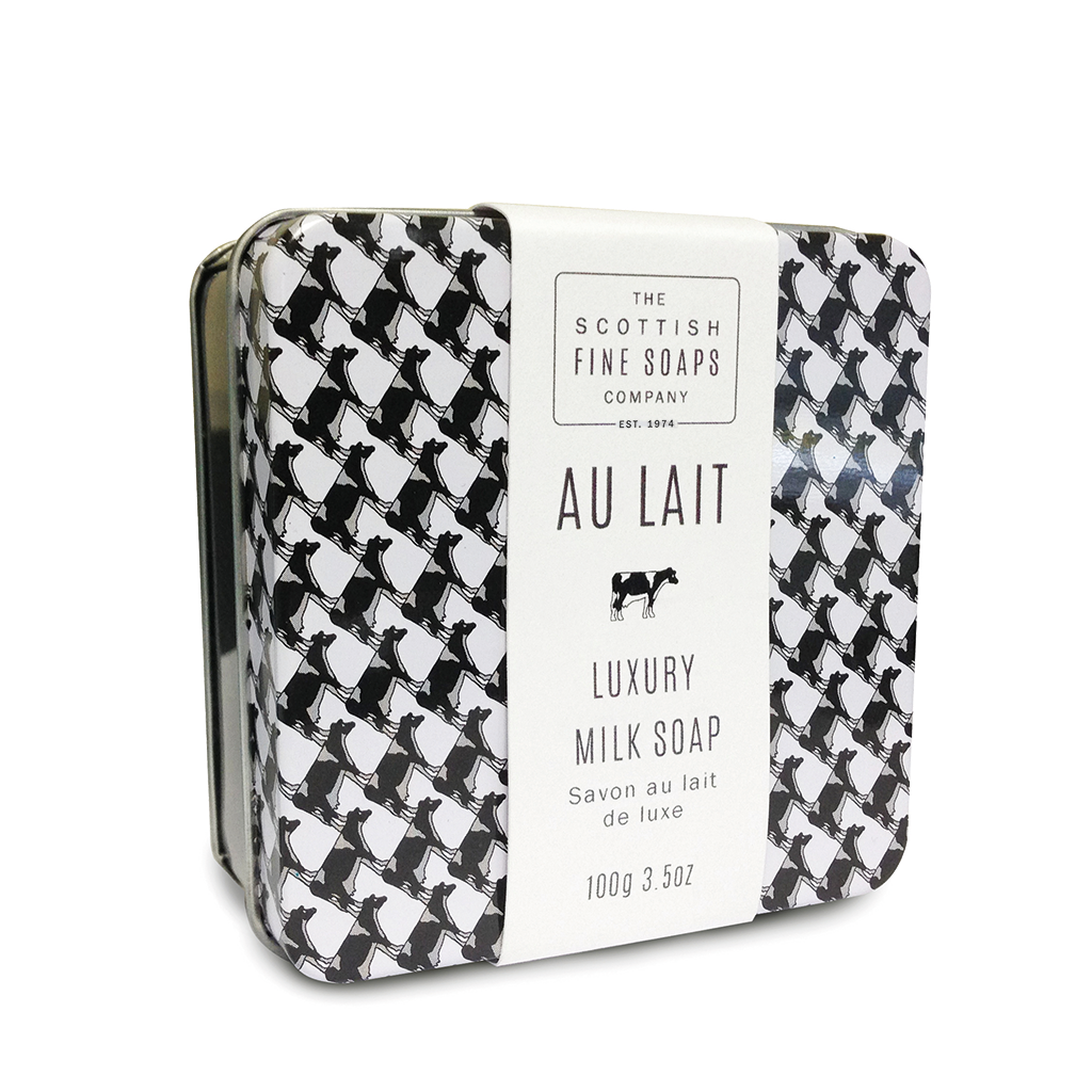 Scottish Fine Soap - Au Lait Luxury Milk Soap in a Tin - Milchseife in der Metalldose 100g