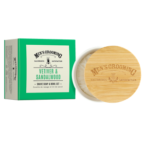 Scottish Fine Soap - Vetiver & Sandelwood - Shaving Soap in Bowl - Rasierseife