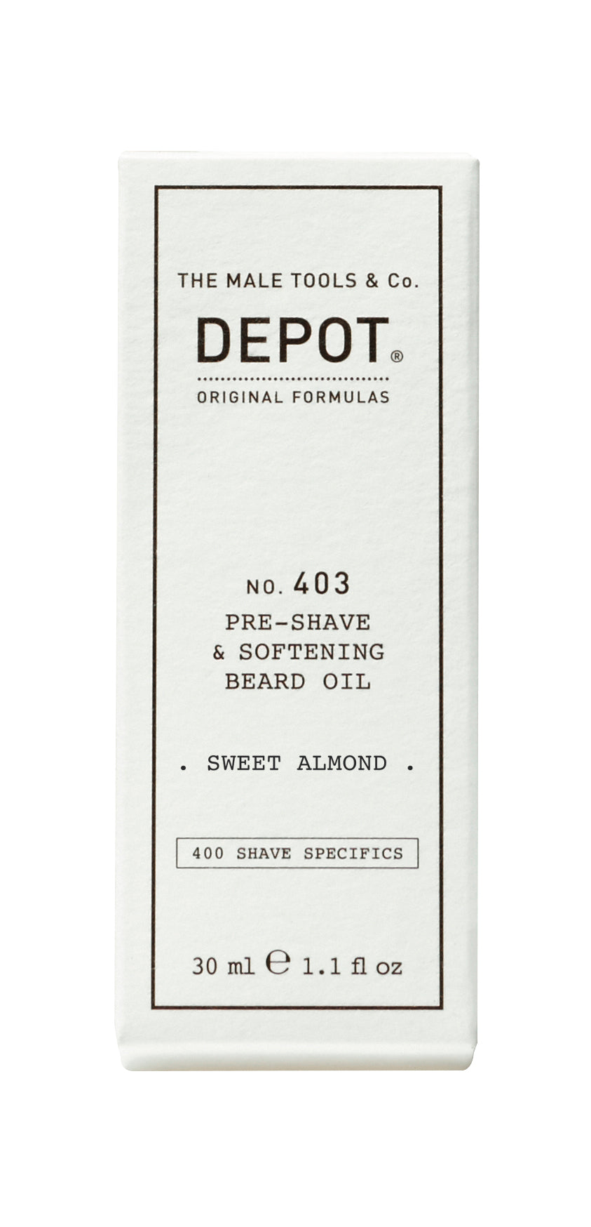 DEPOT MALE TOOL NO. 403 PRE-SHAVE &amp; SOFTENING BEARD OIL - Sweet Almond