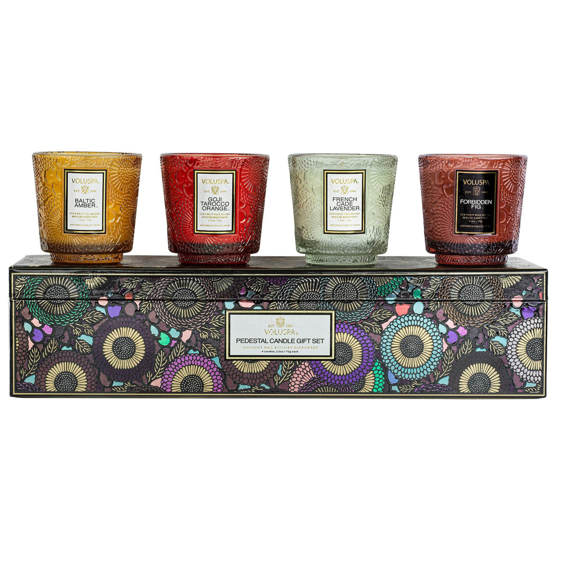 Voluspa - Japonica Best-Sellers - 4 Pedestal Candle Gift Set -