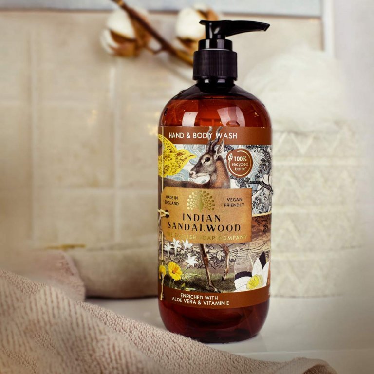 Anniversary Indian Sandelwood Hand &amp; Body Wasch - Indische Sandelholz Hand &amp; Duschgel