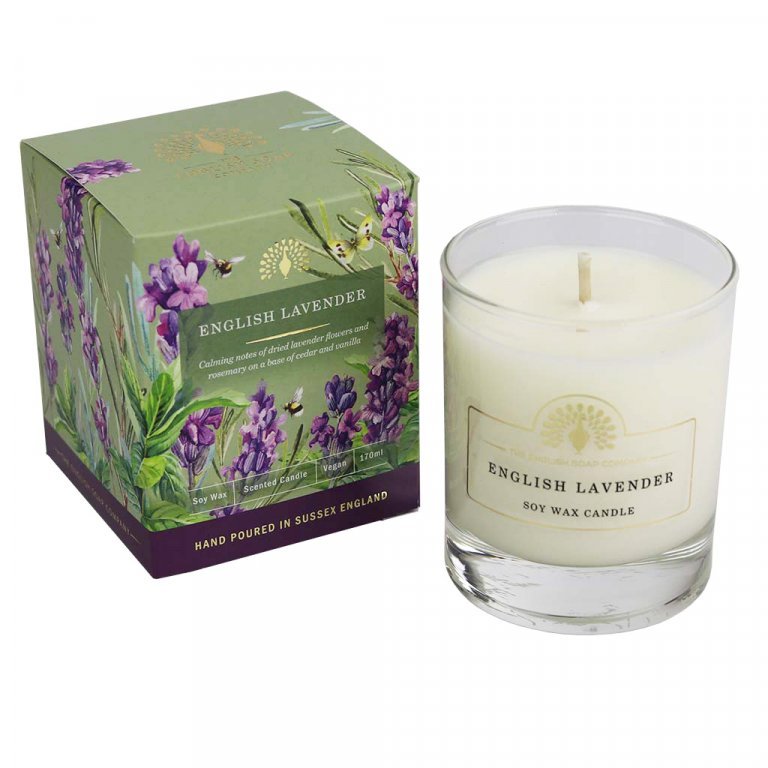 The English Soap Company - English Lavender Candel - Lavendel Duftkerze aus Soja Wachs 170 ml