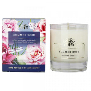 The English Soap Company - Summer Rose Candel - Summer Rose Duftkerze aus Soja Wachs 170 ml