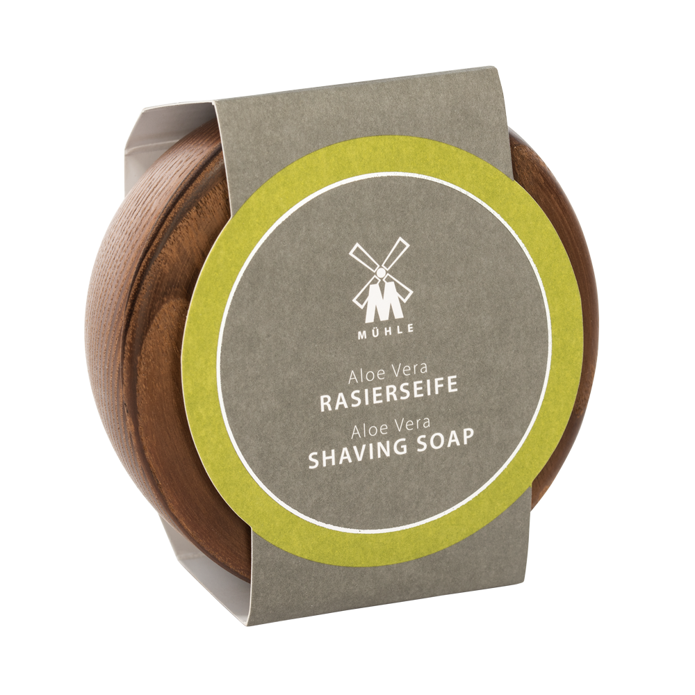 MÜHLE SHAVING Rasierseife RN3 AV - Aloe Vera in der Holzschale