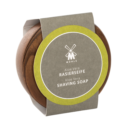 MÜHLE SHAVING Rasierseife RN3 AV - Aloe Vera in der Holzschale