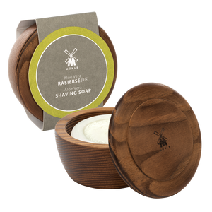 MÜHLE SHAVING Rasierseife RN3 AV - Aloe Vera in der Holzschale