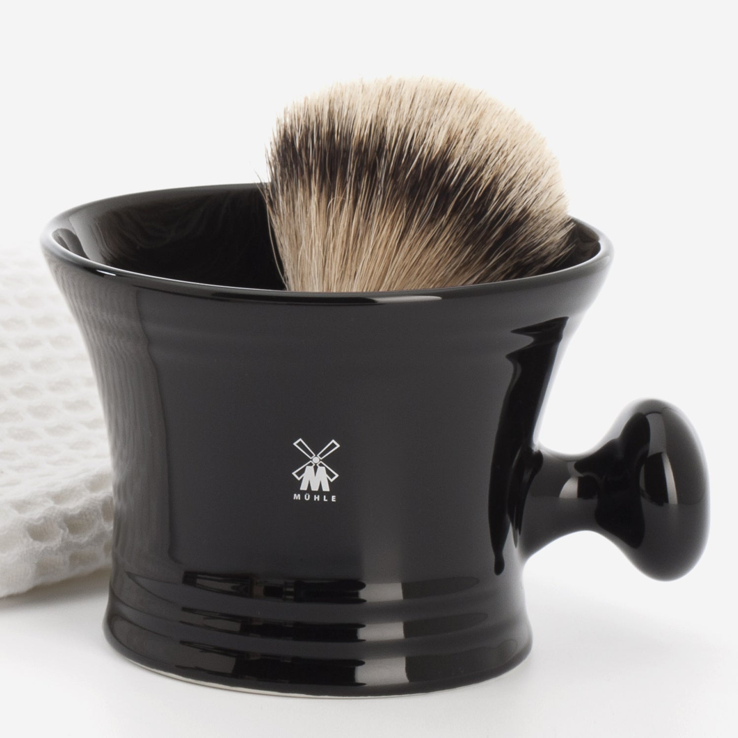 MÜHLE SHAVING Rasiertiegel Porzellan schwarz RN 46