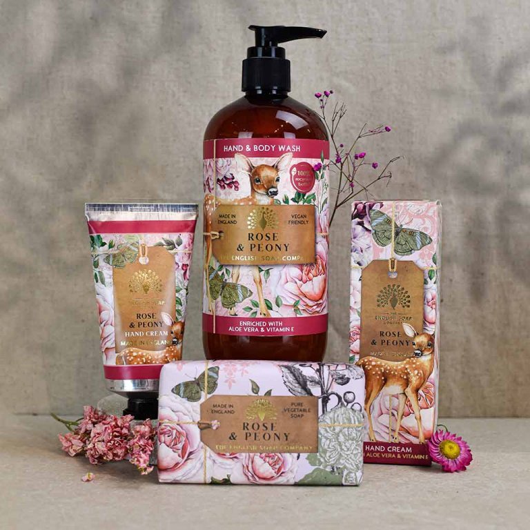 The English Soap Company -  Anniversary Rose and Peony Hand &amp; Body Wasch - Rosen &amp; Pfingstrosen Hand &amp; Duschgel