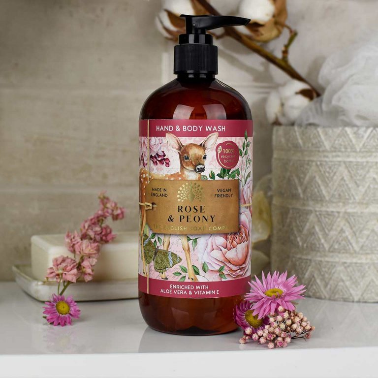 The English Soap Company -  Anniversary Rose and Peony Hand &amp; Body Wasch - Rosen &amp; Pfingstrosen Hand &amp; Duschgel