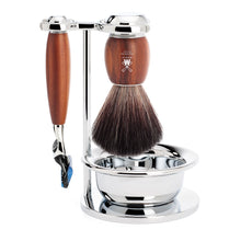 Lade das Bild in den Galerie-Viewer, MÜHLE Rasierset  VIVO , Black Fibre, mit Gillette® Fusion™, Griffmaterial Pflaumenholz
