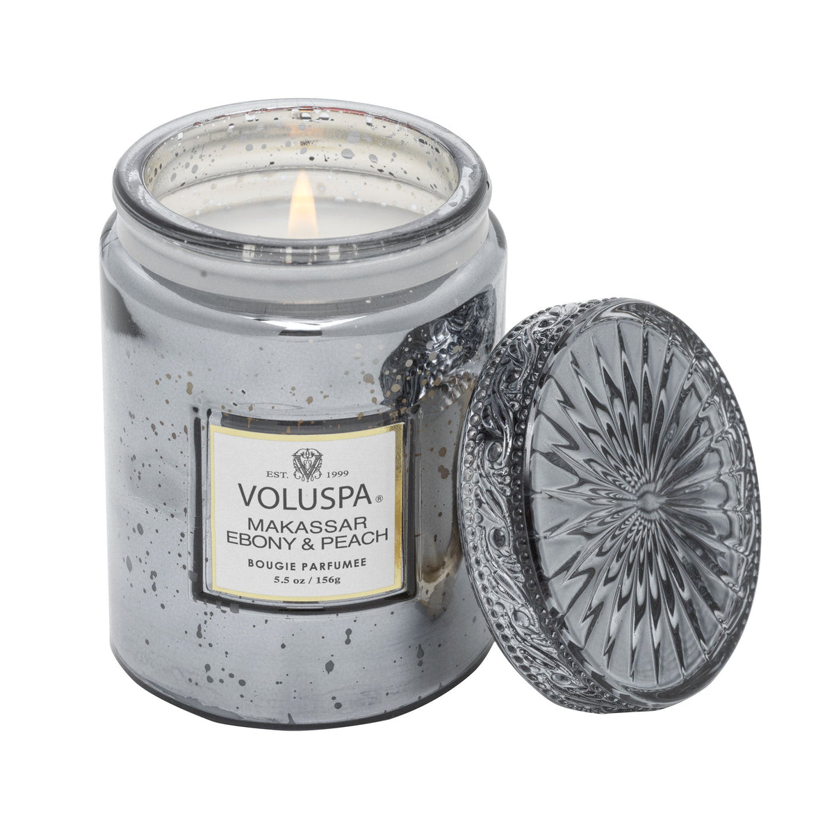 Voluspa -Makassar Ebony &amp; Peach Classic Candle - Klassische Duftkerze