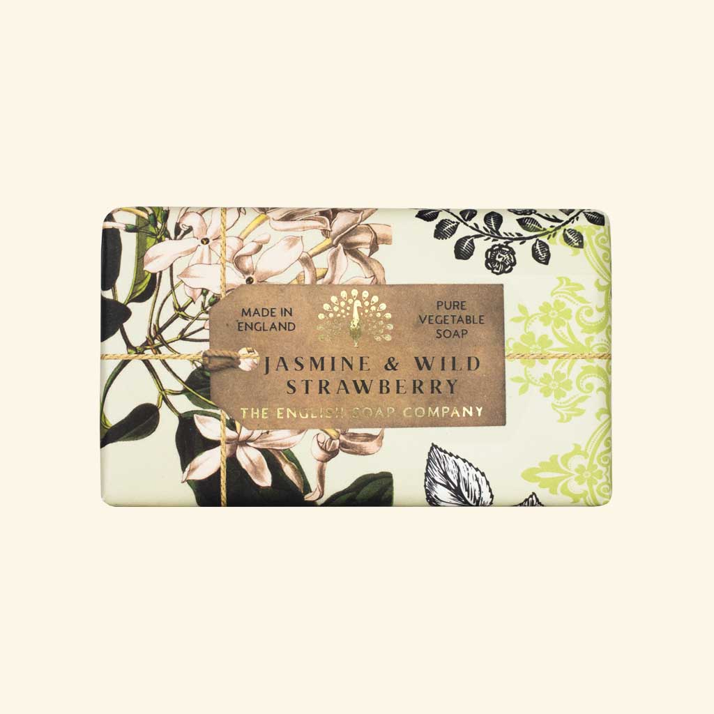 The English Soap Company - Anniversary Jasmine and Wild Strawberry Soap - Jasmin und Wilderdbeeren Seife