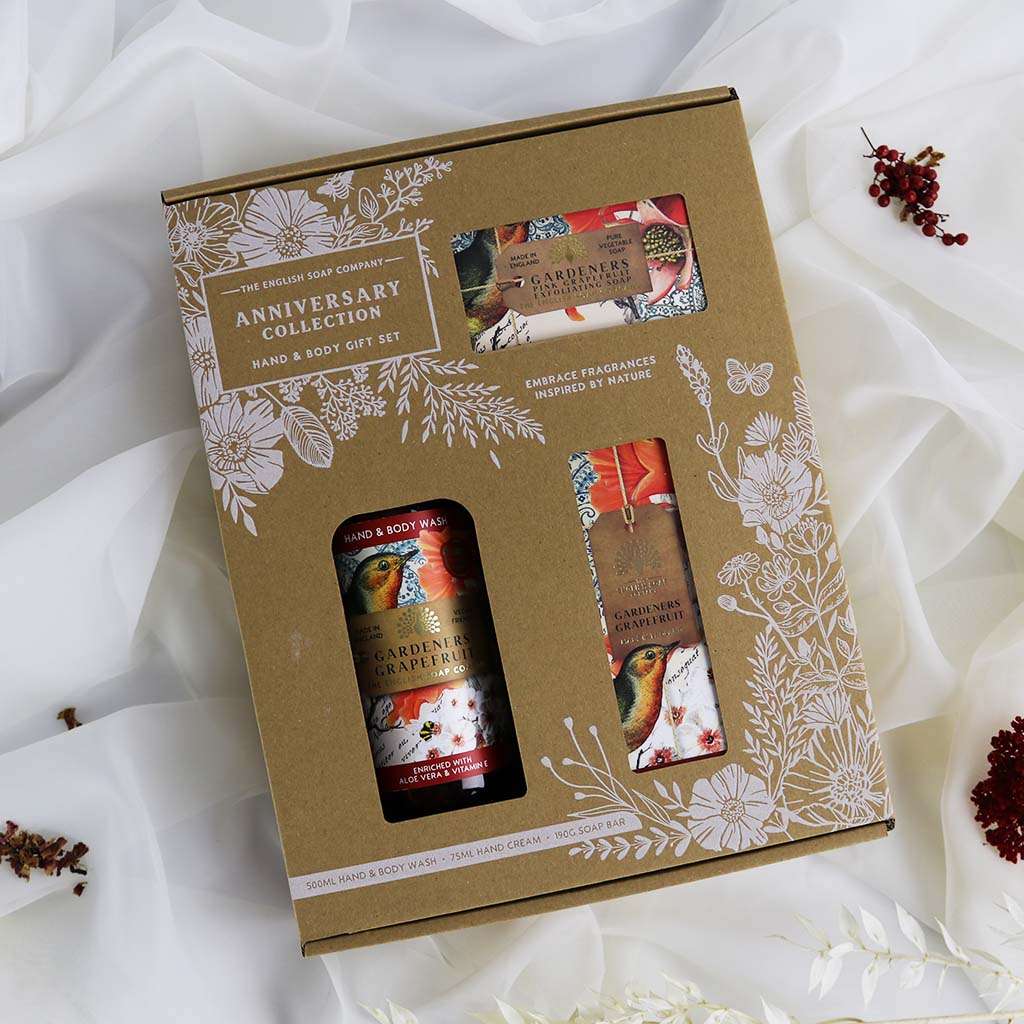The English Soap Company -  Anniversary Gardeners Grapefruit Hand and Body Gift Box - Gardeners Geschenkbox