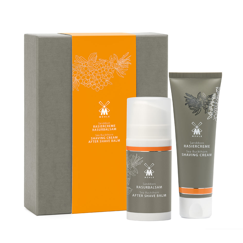 MÜHLE SHAVING - Pflegeset mit Rasiercreme und After Shave mit Sanddornduft
