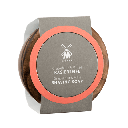 MÜHLE SHAVING Rasierseife RN3 GM - Grapefruit &amp; Minze in der Holzschale