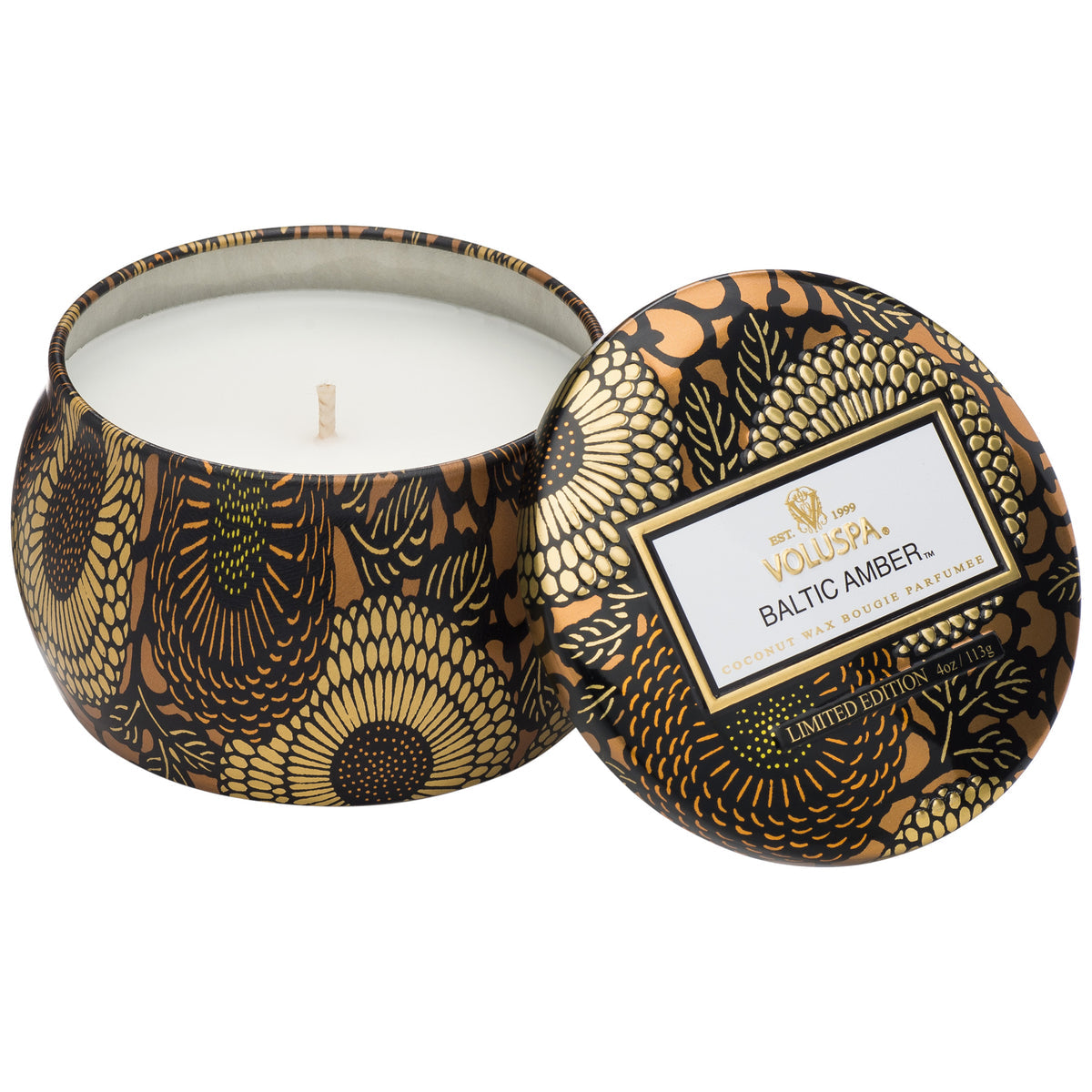 Voluspa -Baltic Amber Mini Tin Candle - Klassische Duftkerze