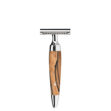 Lade das Bild in den Galerie-Viewer, MÜHLE Rasierset  STYLO  Silberspitz Dachszupf, Rasierhobel , Griffmaterial Gestockte Buche S 091 H 72 SR
